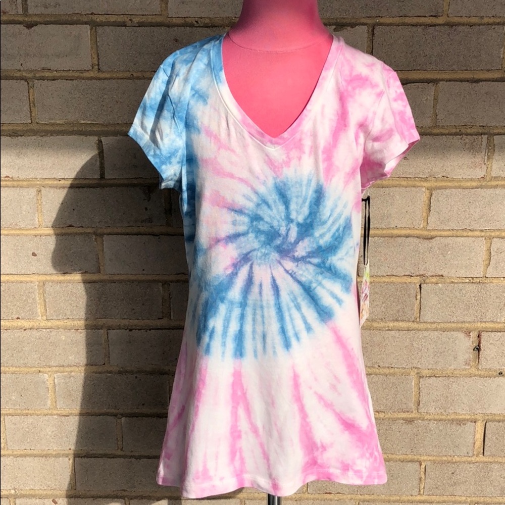 Splash Spiral Tie-Dye Top Size Junior Medium NWT